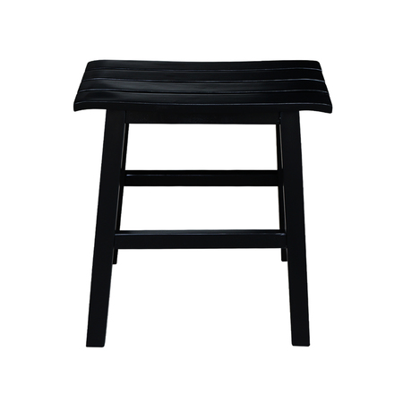 International Concepts Slat Seat Stool, 18" Seat Height, Black S46-781